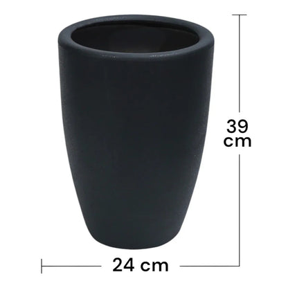 Ghiveci ecologic, Eco-friendly, Naimeed D6363, Mic, din materiale minerale, Negru, 39x24x24cm