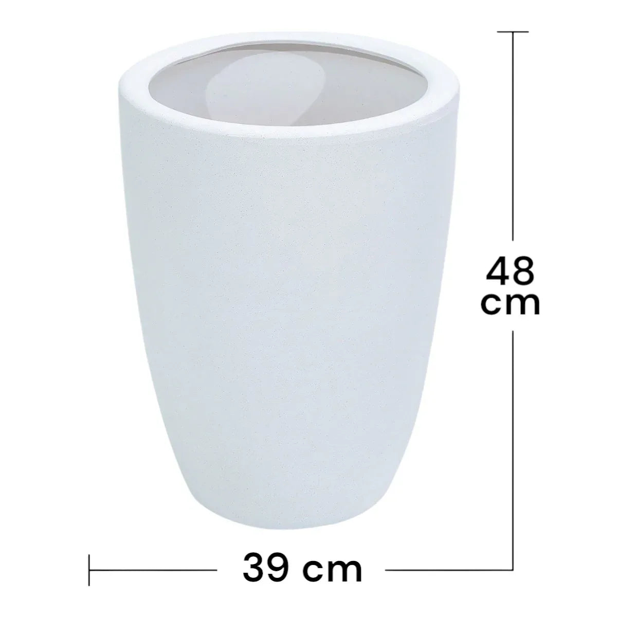 Ghiveci ecologic, Eco-friendly, Naimeed D6364, Mare, din materiale minerale, Alb, 48x39x39cm