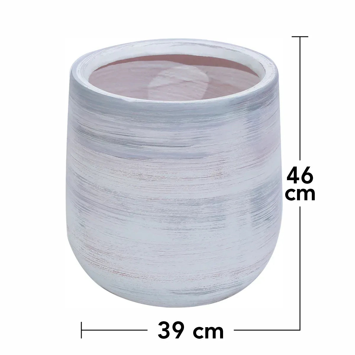 Ghiveci ecologic, Eco-friendly, Naimeed D6378, Mare, din materiale minerale, Gri, 46x39x39cm