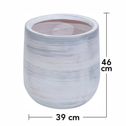Ghiveci ecologic, Eco-friendly, Naimeed D6378, Mare, din materiale minerale, Gri, 46x39x39cm