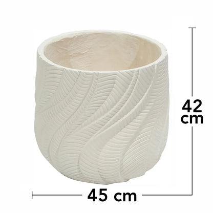 Ghiveci ecologic, Eco-friendly, Naimeed D6380, Mare, din materiale minerale, Crem, 42x45x45cm