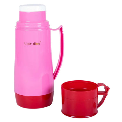 Termos, Naimeed D6418, pentru bauturi reci sau calde, Sticla si ABS, 1.8L, Roz, 160x345x132mm