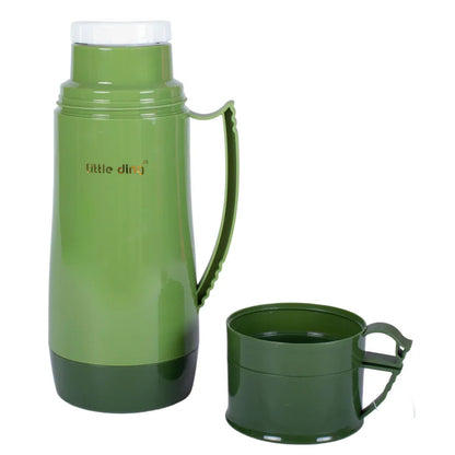Termos, Naimeed D6418, pentru bauturi reci sau calde, Sticla si ABS, 1.8L, Verde, 160x345x132mm