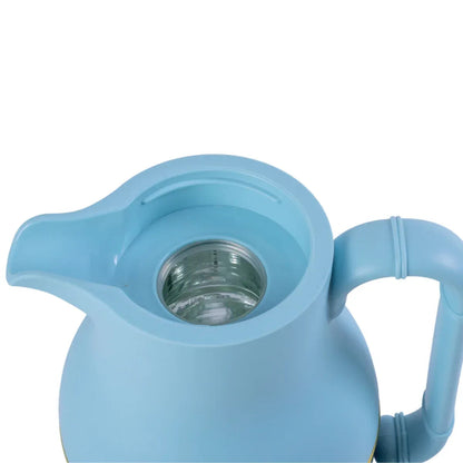 Termos, Naimeed D6429, pentru bauturi reci sau calde, Sticla si ABS, 1.6L, Albastru, 130x320x170mm