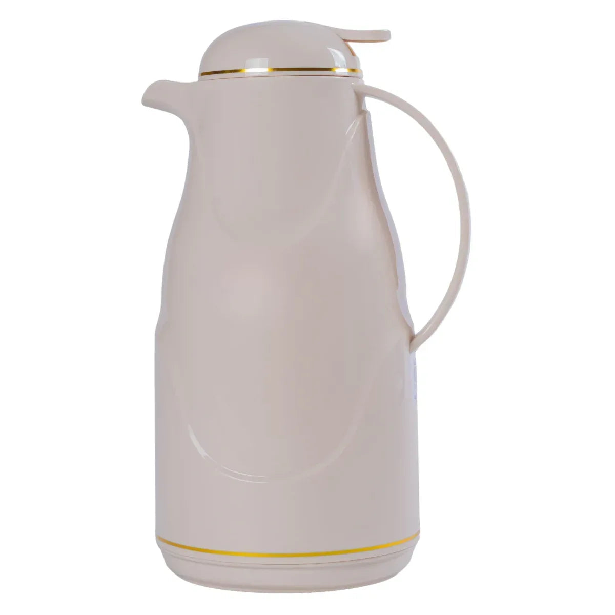 Termos, Naimeed D6430, pentru bauturi reci sau calde, Sticla si ABS, 1.4L, Crem, 145x320x190mm