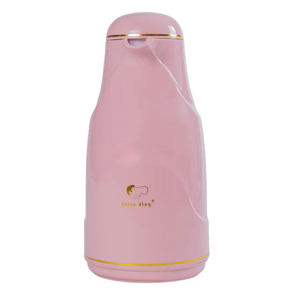 Termos, Naimeed D6430, pentru bauturi reci sau calde, Sticla si ABS, 1.4L, Roz, 145x320x190mm