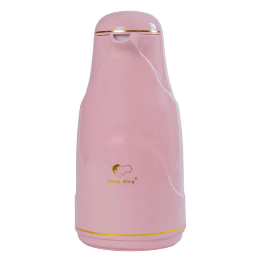 Termos, Naimeed D6430, pentru bauturi reci sau calde, Sticla si ABS, 1.4L, Roz, 145x320x190mm