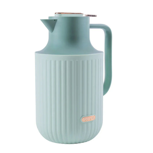 Termos, Naimeed D6437, pentru bauturi reci sau calde, Sticla si ABS, 2L, Verde, 160x300x210mm