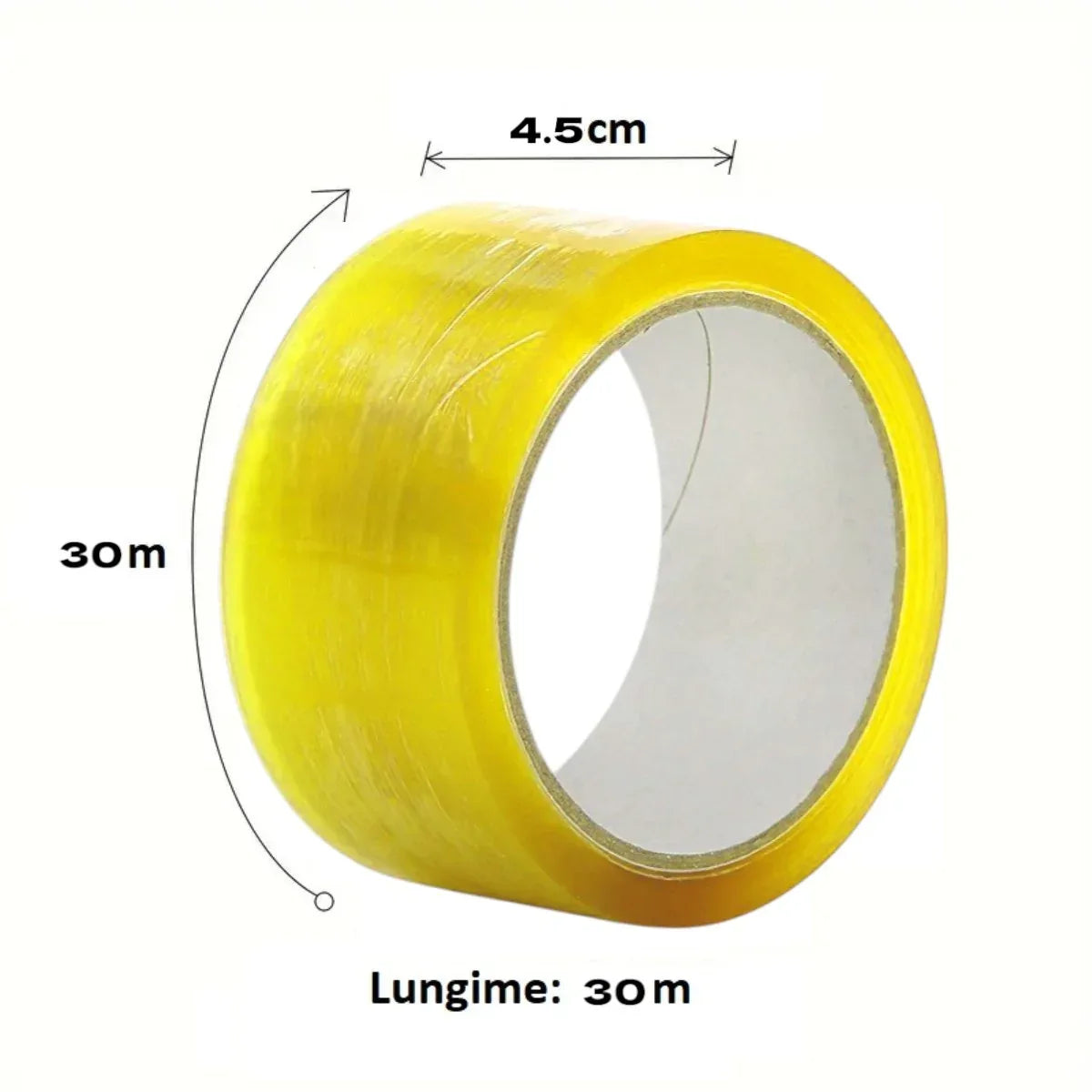 Banda adeziva, de tip scotch, 6 buc/set, Naimeed D6449, 30mx4.5cmx52μm, Galben transparent