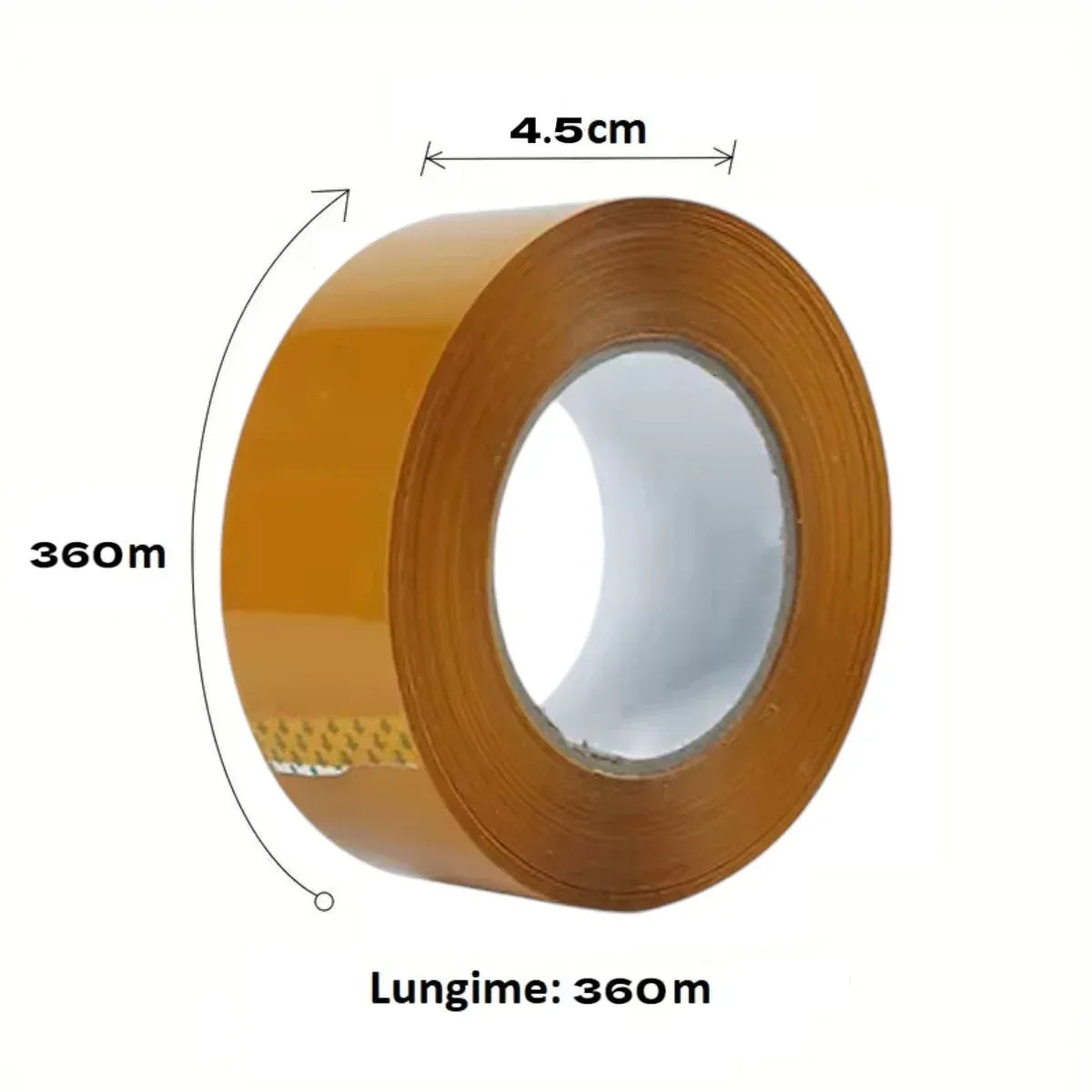Banda adeziva, de tip scotch, 6 buc/set, Naimeed D6456, 360mx4.5cmx52μm, Maro transparent