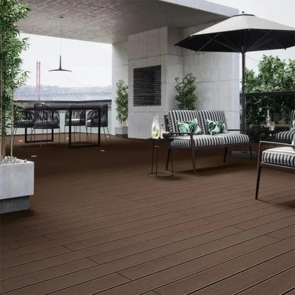 Pardoseala decking terasa din compozit WPC, Naimeed D7486, 280x14x2.5cm, Tec
