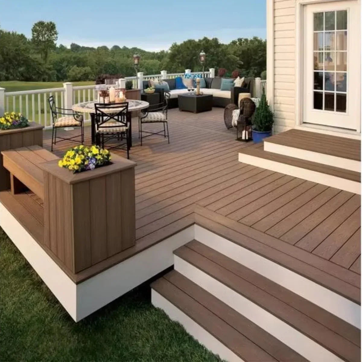 Pardoseala decking terasa din compozit WPC, Naimeed D7484, 280x14x2.5cm, Nuc natural