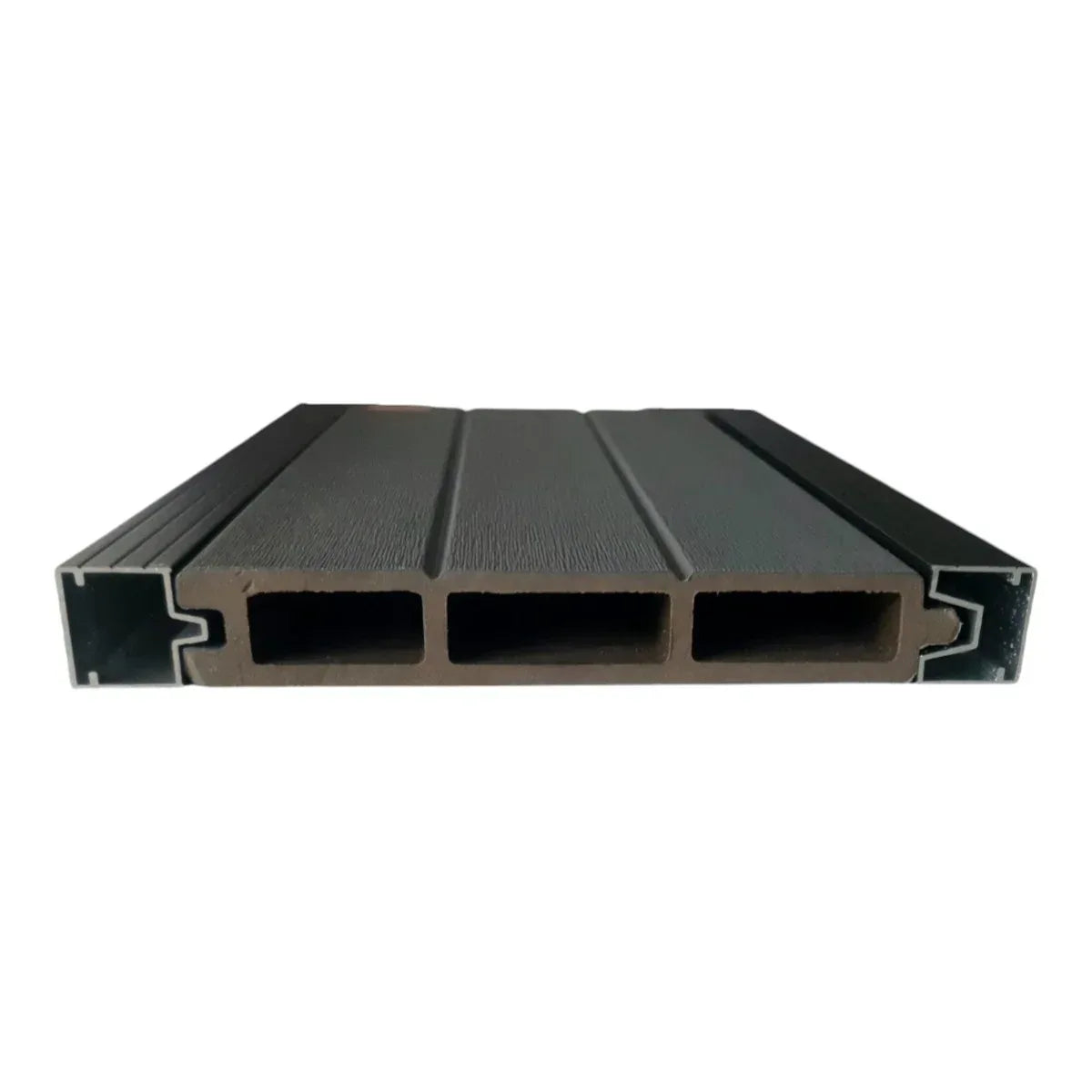 Placa de gard 3D, din compozit de lemn si plastic WPC, Naimeed D6474, 180x15,5x2.4cm, Gri