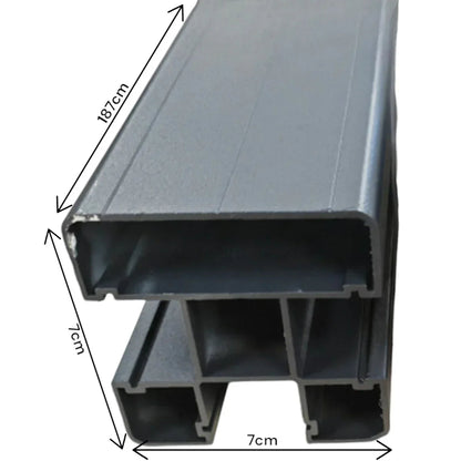 Stalp din Aluminiu pentru Gard, Naimeed D6475, 187x7x7 cm, Gri