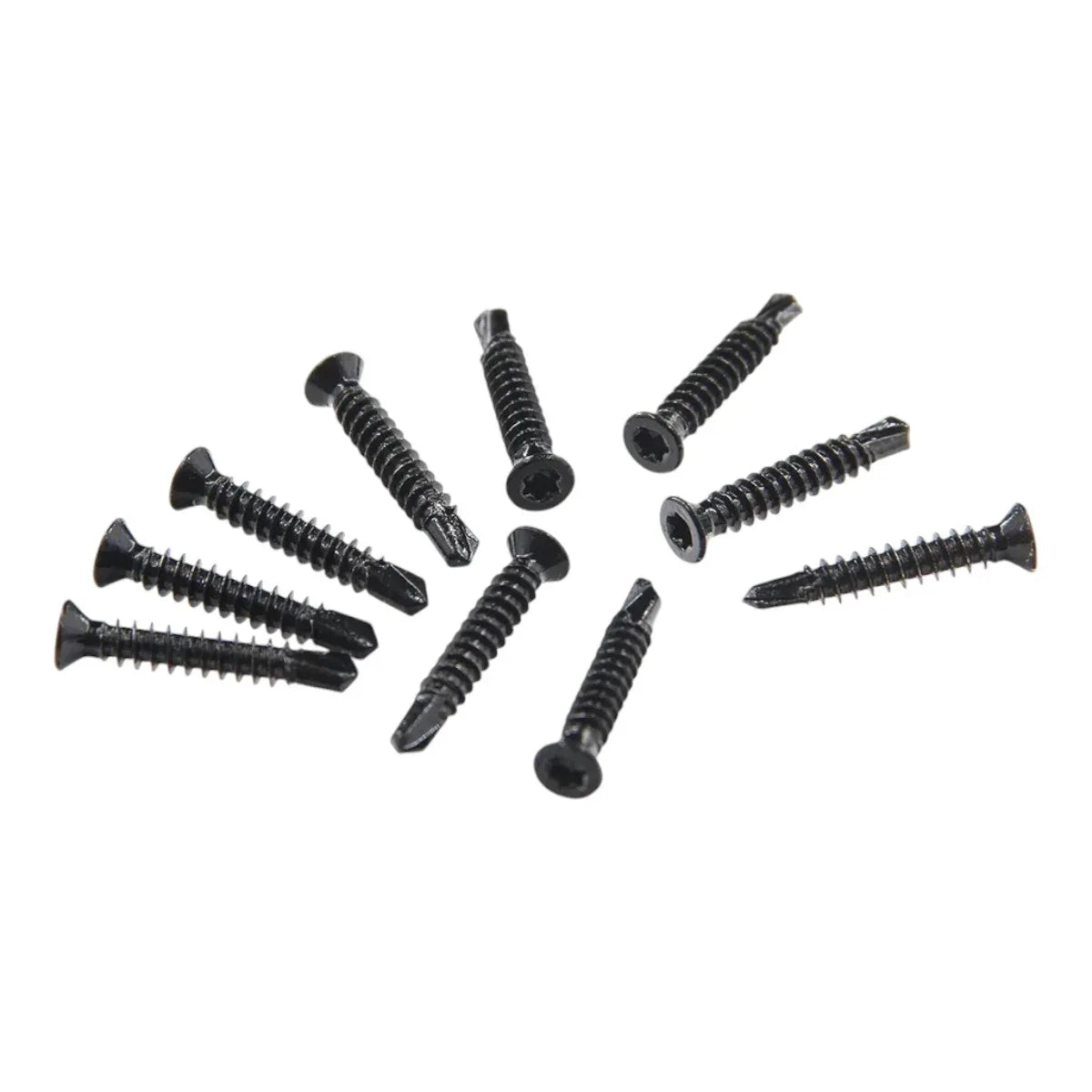 Surub pentru fixarea sinei de placa de gard, fier zincat, Naimeed D6482, 25x3 mm, Negru
