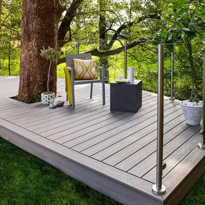 Pardoseala decking terasa din compozit WPC, Naimeed D7483, rezistenta sporita, 280x14x2.5cm, Crem
