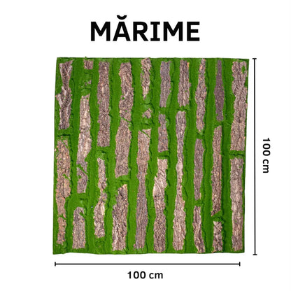 Covor muschi artificial de padure, Naimeed D6534, pentru decorare interioara sau exterioara, Verde, 1000x1000x20mm