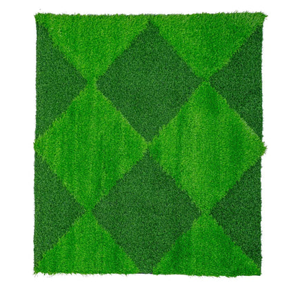 Covor gazon artificial, Naimeed D6543, model romburi,  pentru decorare interioara sau exterioara, Verde, 1000x900x30mm