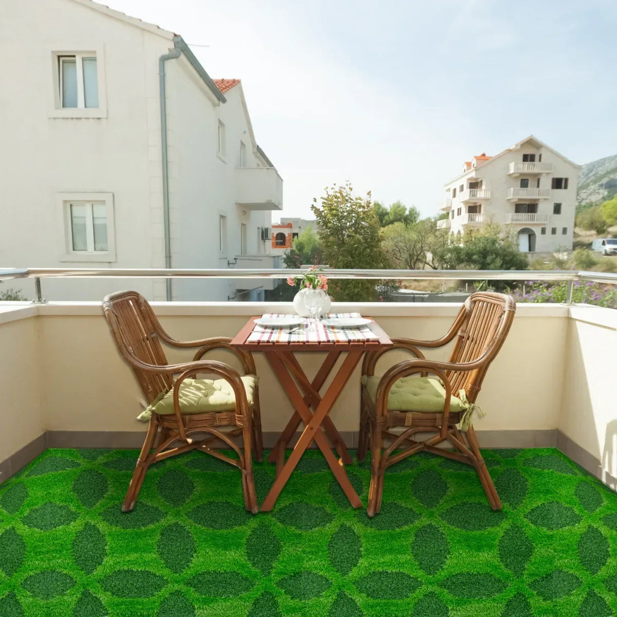 Covor gazon artificial, Naimeed D6545,  pentru decorare interioara sau exterioara, Verde, 1000x900x20mm
