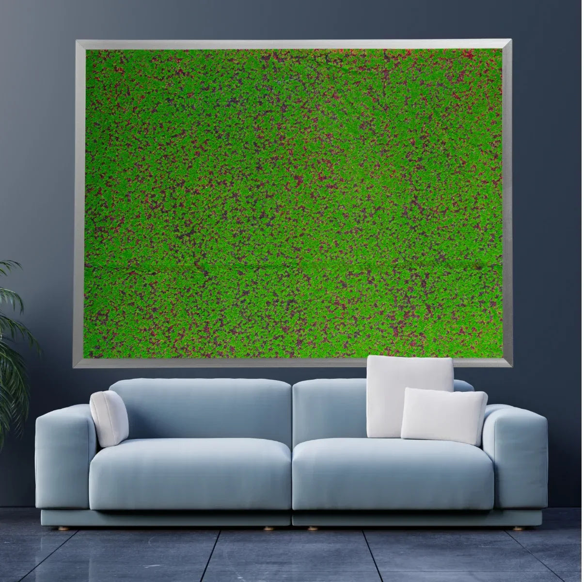 Covor muschi artificial de padure, Naimeed D6553, pentru decorare interioara sau exterioara, Verde, 1000x1000x20mm