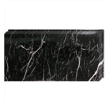 Set 6 panouri decorative, Naimeed D6573, Autoadeziv, aspect lucios, suprafata acoperita 1.08 mp, 30x60 cm, Negru