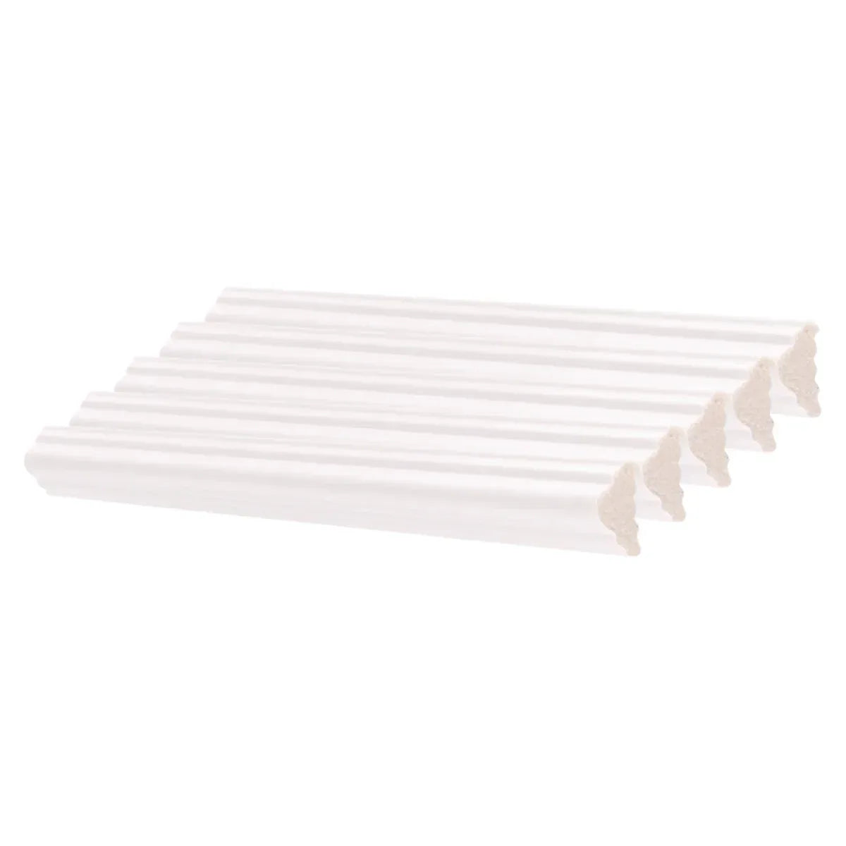 Set 5 Bagheta decorativa, polimer rigid, Naimeed D6690, Alb, 230x2x1cm