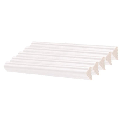 Set 5 Bagheta decorativa, polimer rigid, Naimeed D6690, Alb, 230x2x1cm