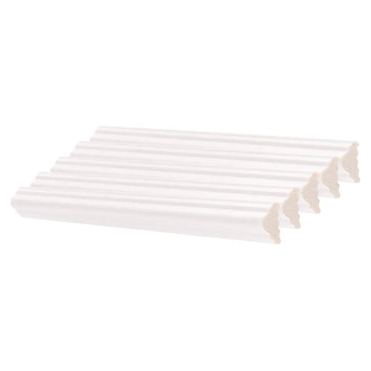 Set 5 Bagheta decorativa, polimer rigid, Naimeed D6690, Alb, 230x2x1cm