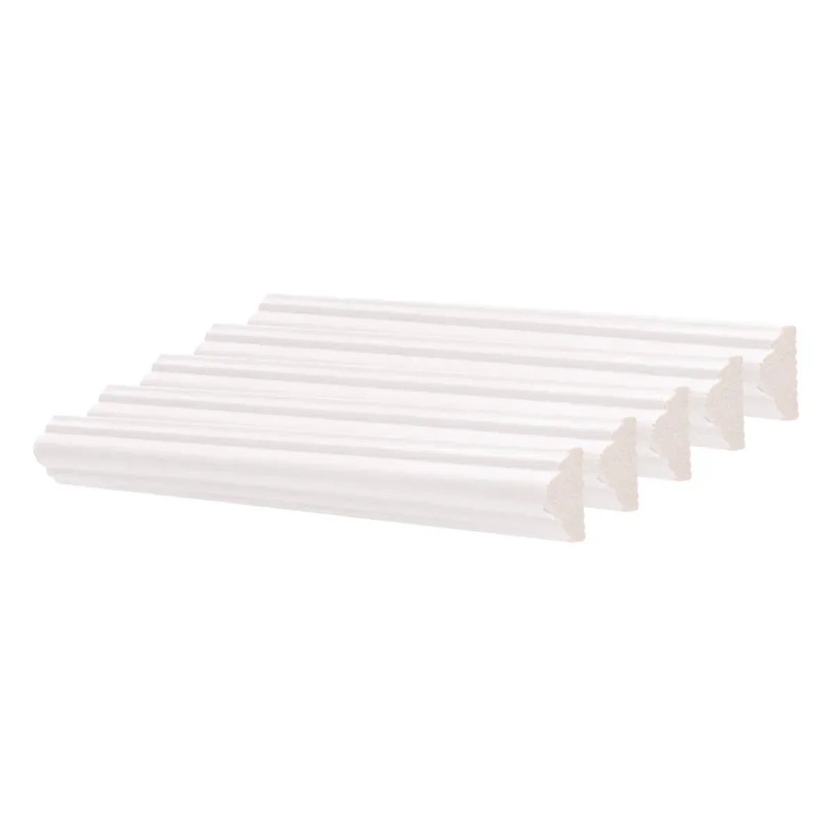 Set 5 Bagheta decorativa, polimer rigid, Naimeed D6691, Alb, 230x2.5x1.25cm