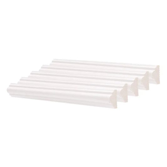Set 5 Bagheta decorativa, polimer rigid, Naimeed D6691, Alb, 230x2.5x1.25cm