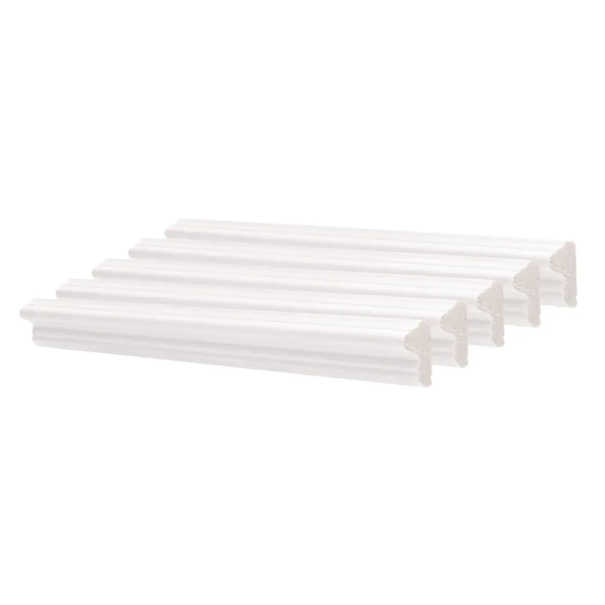 Set 5 Bagheta decorativa, polimer rigid, Naimeed D6693, Alb, 230x2.3x1.25cm