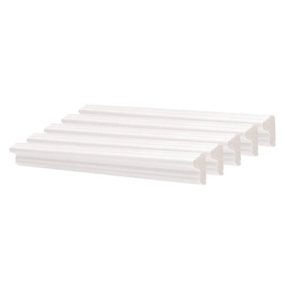 Set 5 Bagheta decorativa, polimer rigid, Naimeed D6693, Alb, 230x2.3x1.25cm