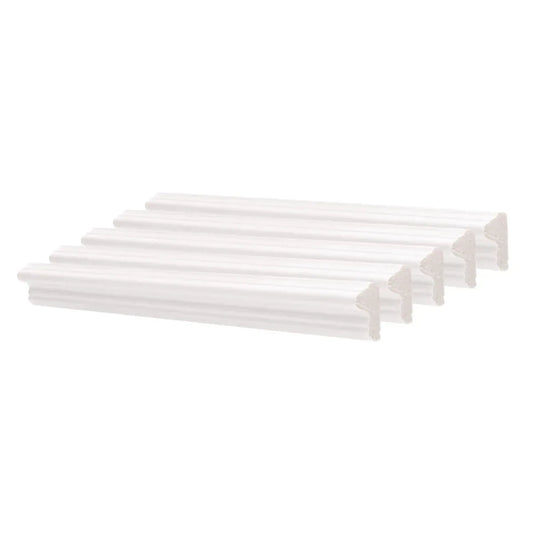 Set 5 Bagheta decorativa, polimer rigid, Naimeed D6693, Alb, 230x2.3x1.25cm