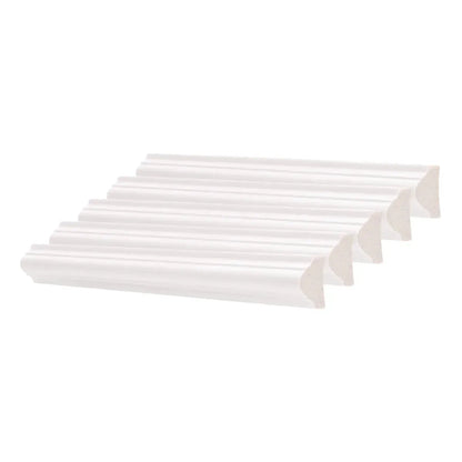 Set 5 Bagheta decorativa, polimer rigid, Naimeed D6694, Alb, 230x2.5x1.5cm