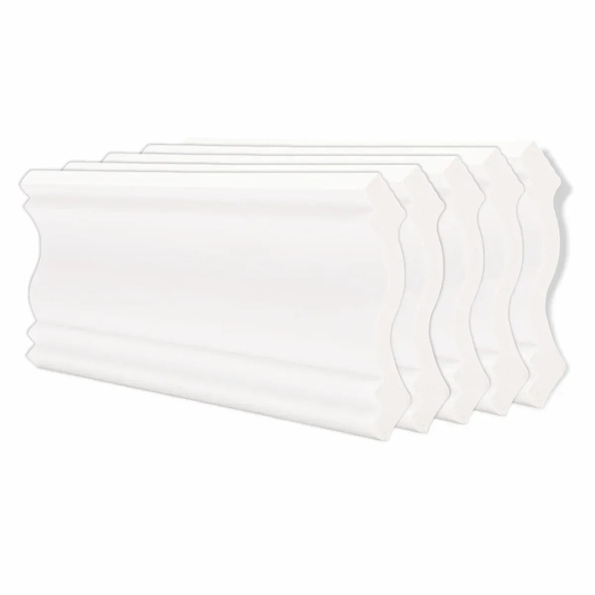 Set 5 plinte decorative, polimer rigid, Naimeed D6697, Alb, 2300x120x15mm