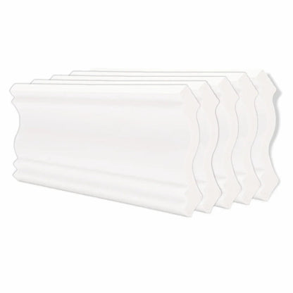 Set 5 plinte decorative, polimer rigid, Naimeed D6697, Alb, 2300x120x15mm
