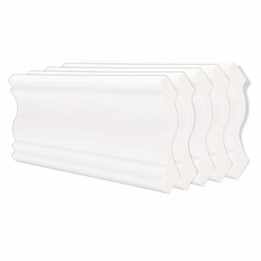 Set 5 plinte decorative, polimer rigid, Naimeed D6697, Alb, 2300x120x15mm