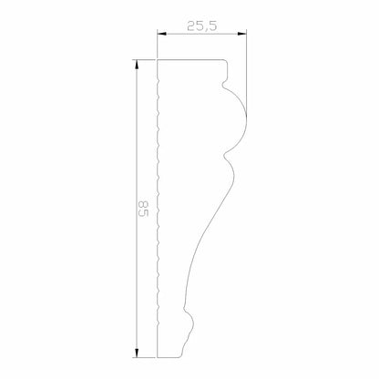Set 5 plinte decorative, polimer rigid, Naimeed D6698, Alb, 2300x85x25mm