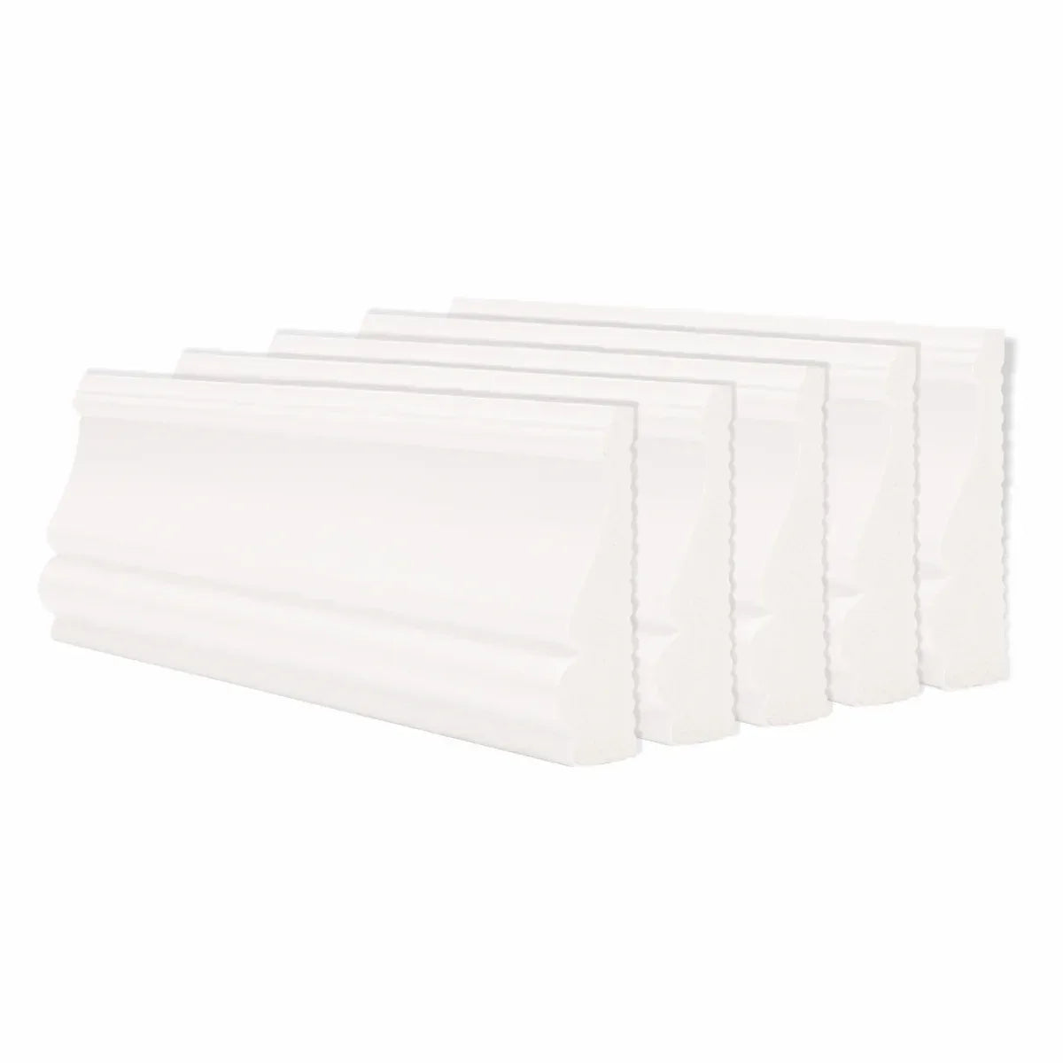 Set 5 plinte decorative, polimer rigid, Naimeed D6698, Alb, 2300x85x25mm