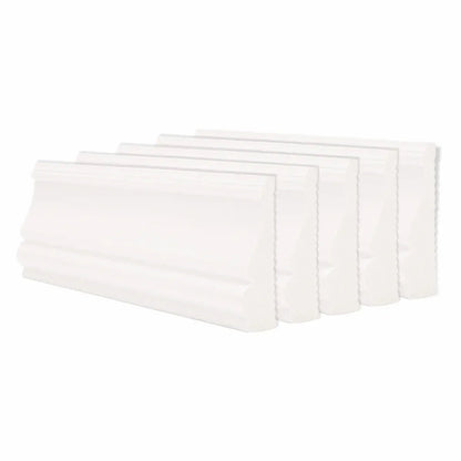 Set 5 plinte decorative, polimer rigid, Naimeed D6698, Alb, 2300x85x25mm