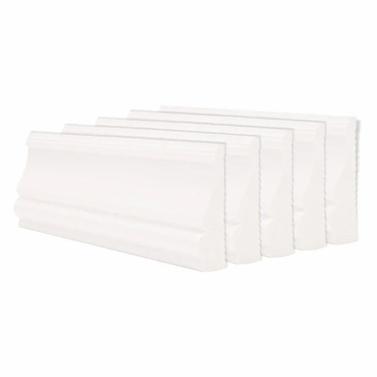 Set 5 plinte decorative, polimer rigid, Naimeed D6698, Alb, 2300x85x25mm