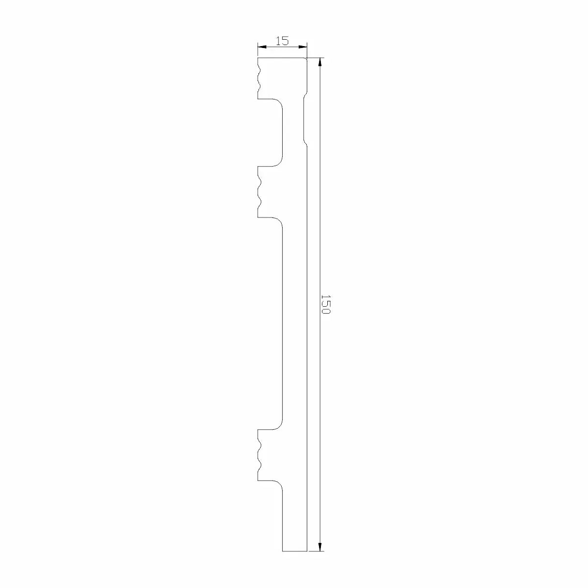 Set 5 plinte decorative, polimer rigid, Naimeed D6700, Alb, 2300x150x15mm