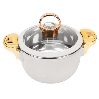Caserola termica, set 3 piese, Thermo Class, cu interior din inox, Naimeed D6701, Alb