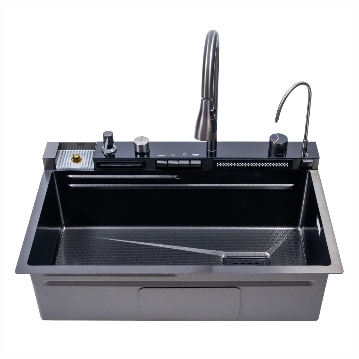Chiuveta multifunctionala Smart Cuisine, cu accesorii incluse, Naimeed D6743, functii multiple, otel inoxidabil, Gri, 210x750x460mm
