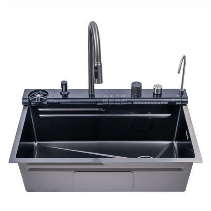 Chiuveta multifunctionala Smart Cuisine, cu accesorii incluse, Naimeed D6749, functii multiple, otel inoxidabil, Gri, 210x750x460mm