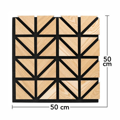 Set 5 Panouri riflaje acustice decorative, HDF si pasla, Naimeed D6751, 50x50x1.8cm, Stejar