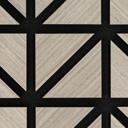 Set 5 Panouri riflaje acustice decorative, HDF si pasla, Naimeed D6752, 50x50x1.8cm, Gri