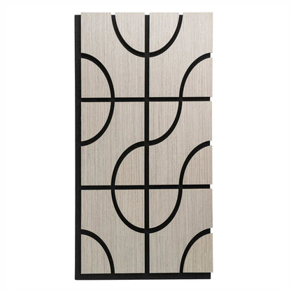 Set 5 Panouri riflaje acustice decorative, HDF si pasla, Naimeed D6757, 90x45x1.8cm, Gri