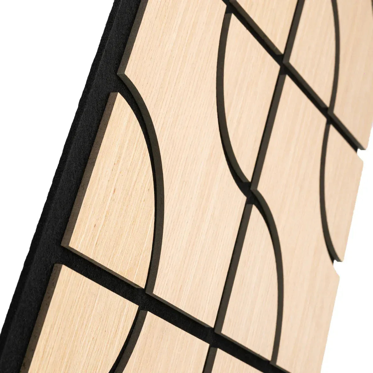 Set 5 Panouri riflaje acustice decorative, HDF si pasla, Naimeed D6758, 90x45x1.8cm, Stejar