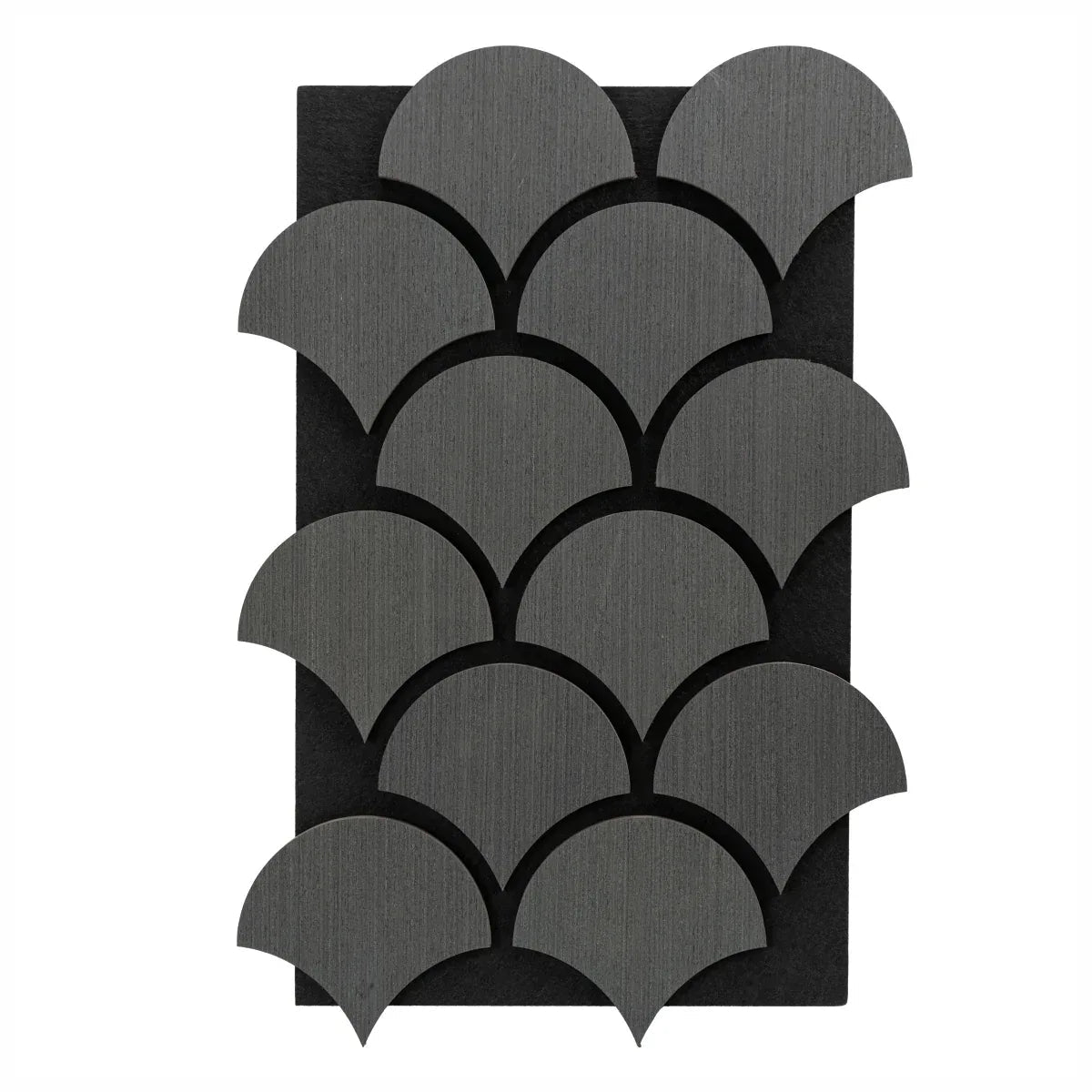 Set 5 Panouri riflaje acustice decorative, HDF si pasla, Naimeed D6762, 60x40x1.8cm, Gri